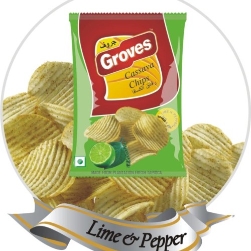 Crinkled cassava chips - lime & pepper